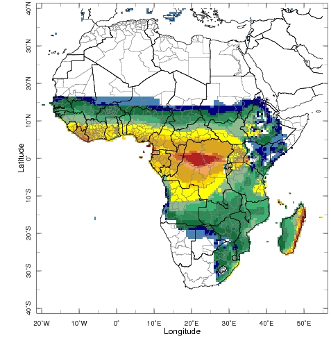 malaria africa map
